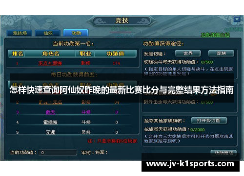 怎样快速查询阿仙奴昨晚的最新比赛比分与完整结果方法指南
