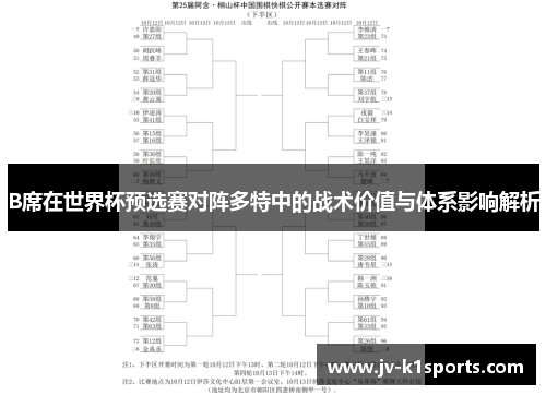 B席在世界杯预选赛对阵多特中的战术价值与体系影响解析 B席在世界杯预选赛对阵多特中的战术价值与体系影响解析
